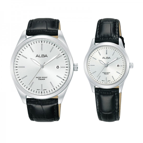 Alba AS9S29 AH7CG7 Silver White Leather Couple